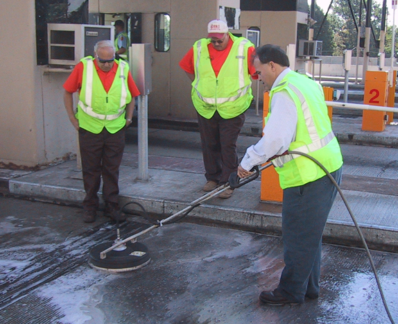 Surface cleaner in use